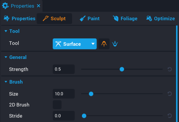 !Sculpt Tool Menu