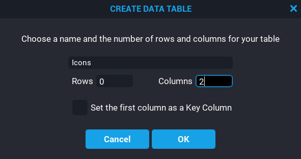 !Create Table