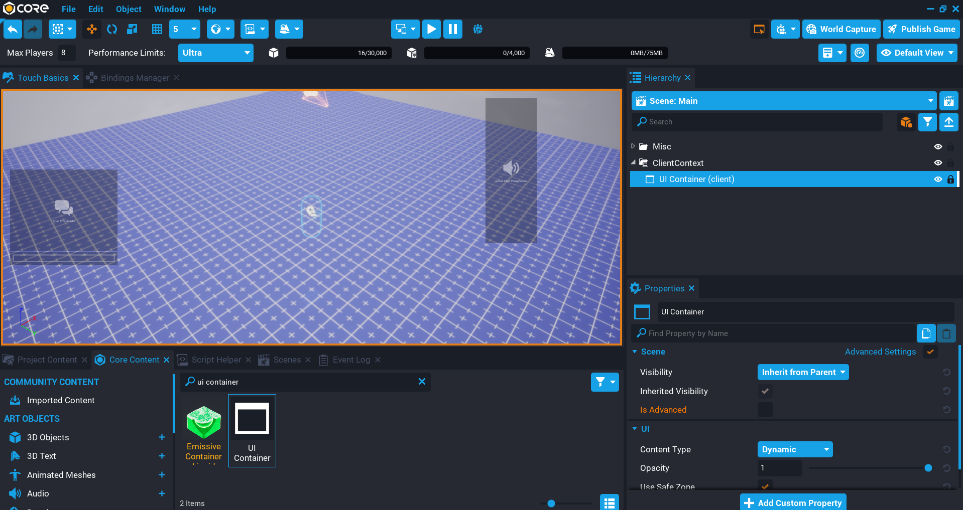 !UI Container