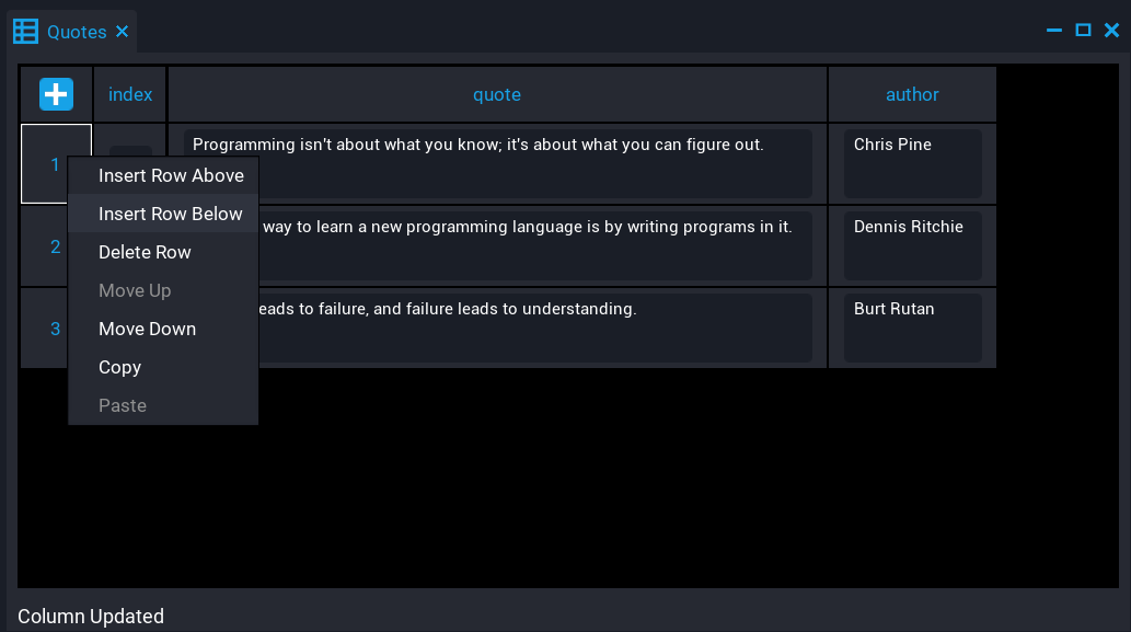 image_tooltip Insert Row