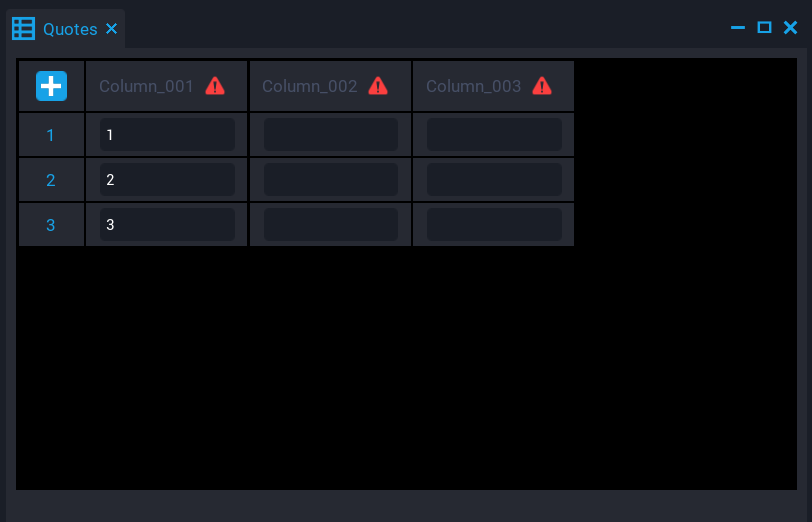!Edit Data Table