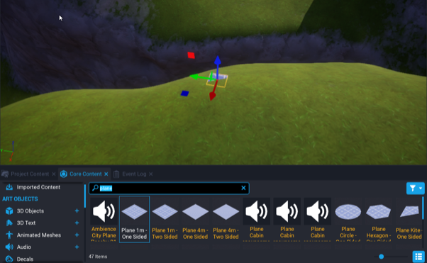 !Add Plane to Scene