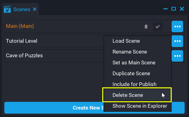 !Deleting a Scene